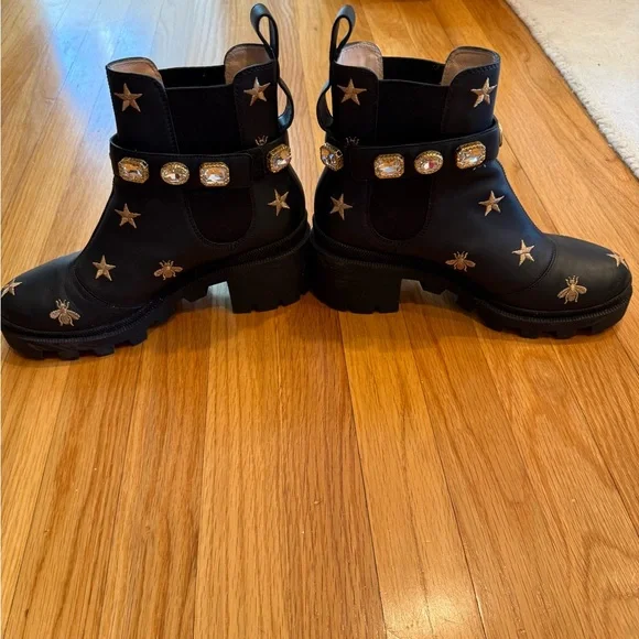 Embellished Gucci Combat Boots - Picture 2 of 7